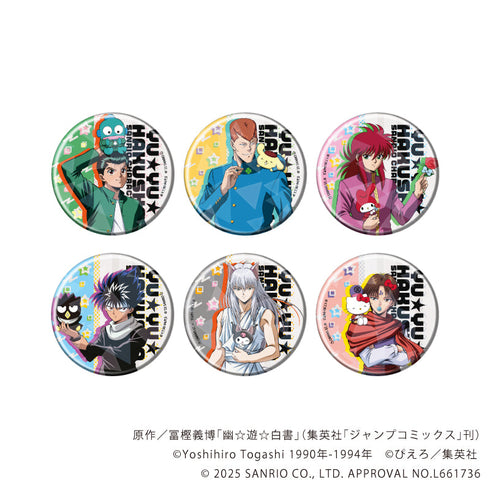 『幽☆遊☆白書×サンリオキャラクターズ』ホログラム缶バッジ(57mm)01/コンプリートセット(全6種)(コラボイラスト)